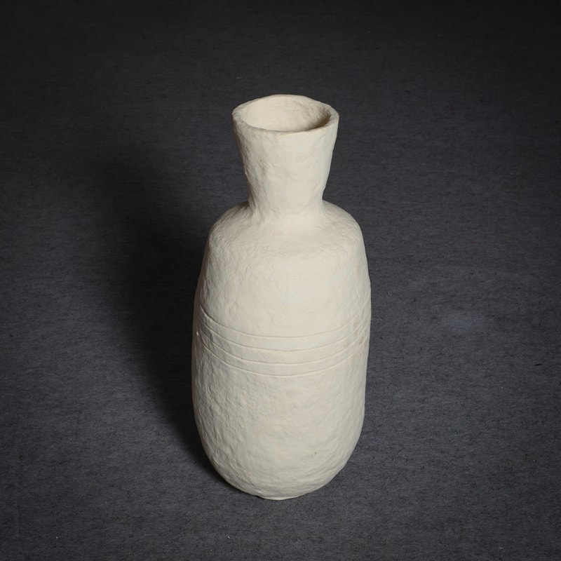 Paper Mache Vase Dia 26.50" Off-White - Off-White