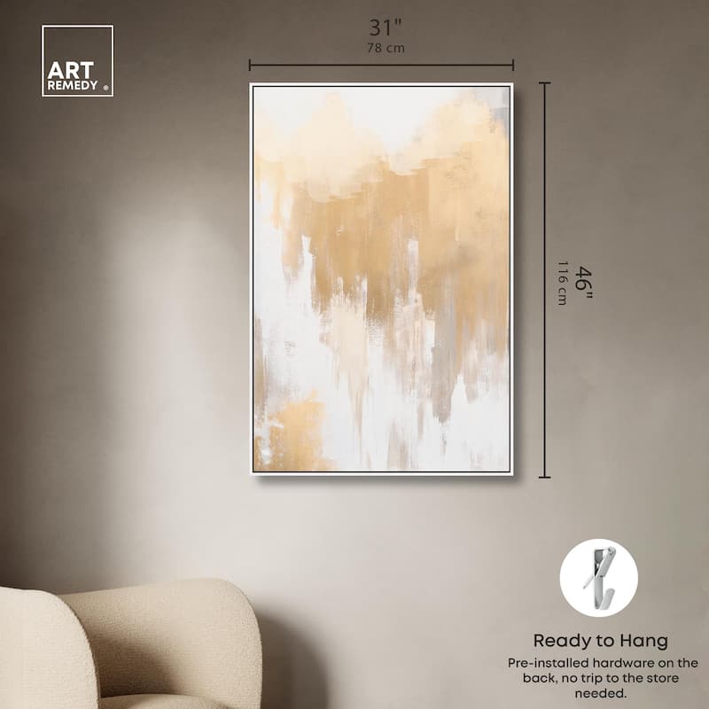 Soft Grey Glam Gold Canvas by Art Remedy
