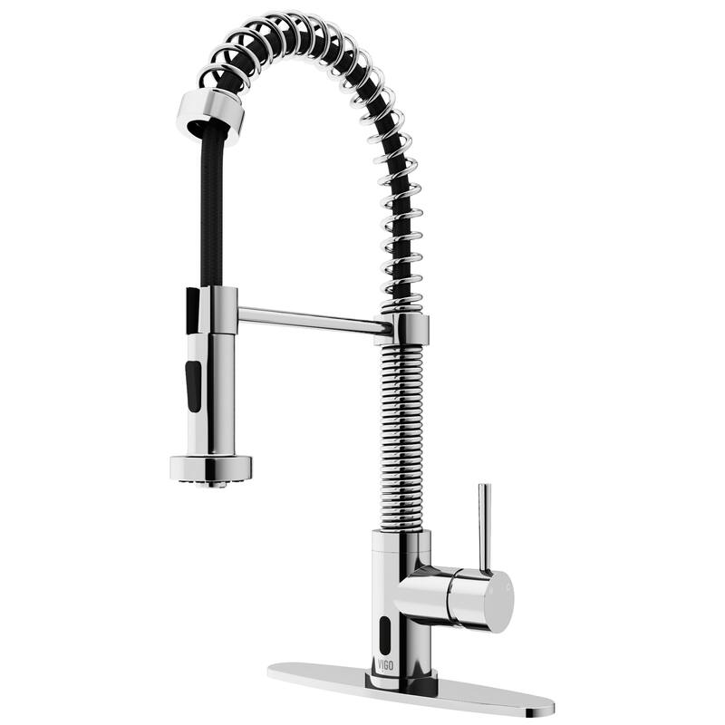VIGO Edison 19" H Single Handle Pull-Down Sprayer Kitchen Faucet Set with Touchless Sensor