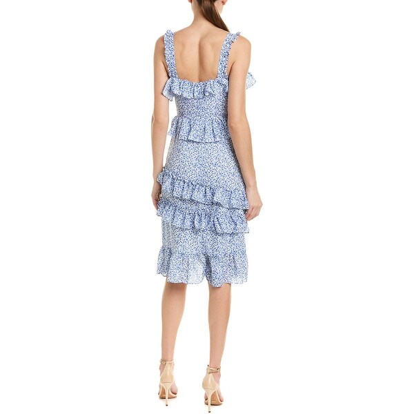 alexia admor blue ivory floral dress