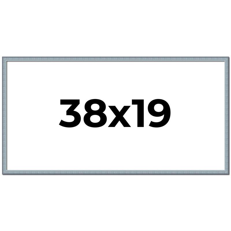 38x19 Frame Rustic Sky Blue Solid Wood Picture Frame | 0.75 Inch