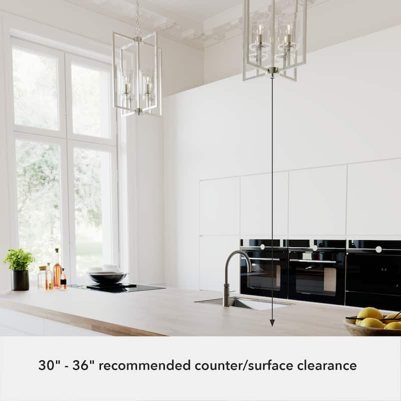 Hunter Kerrison Geometric Pendant - Seeded Glass - Square or Linear - Dining Room, Entry, Island - Contemporary, Industrial
