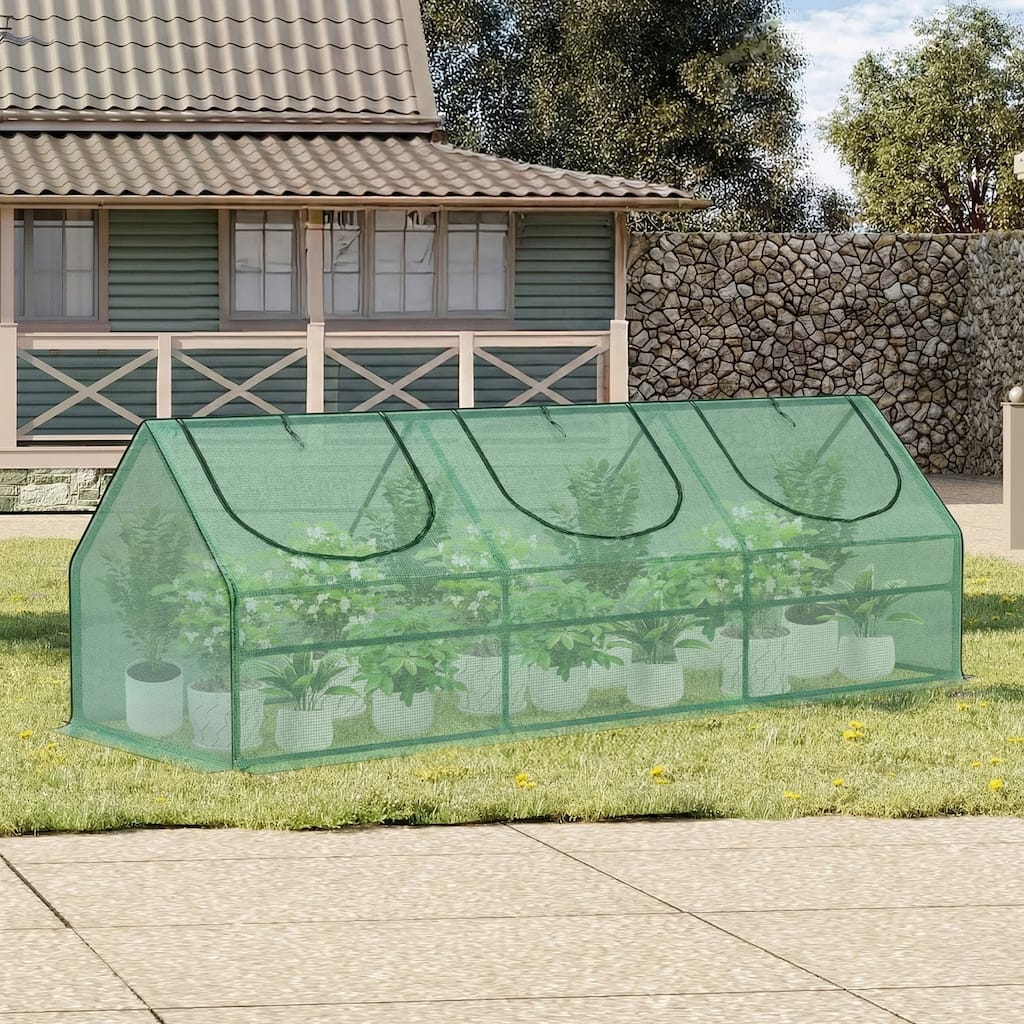 Aoodor Mini Greenhouse with 2 Zipper Doors,
