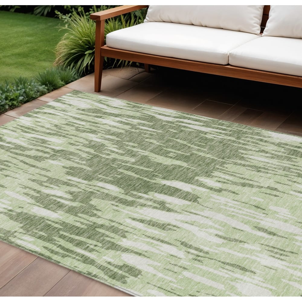 HomeRoots Abstract Transitional Rectangle Outdoor Rug