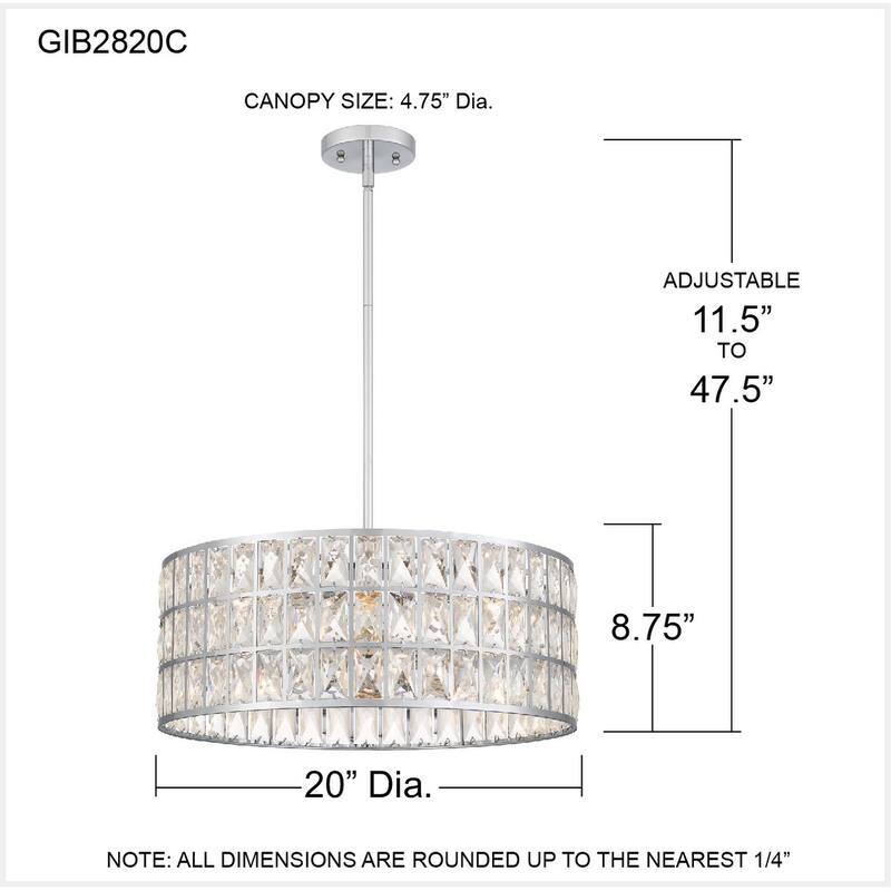 Gibson 4-Light Polished Chrome Pendant Light