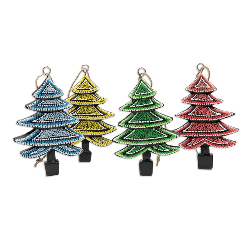 Novica Handmade Islands Forest Wood Ornaments (Set Of 4)