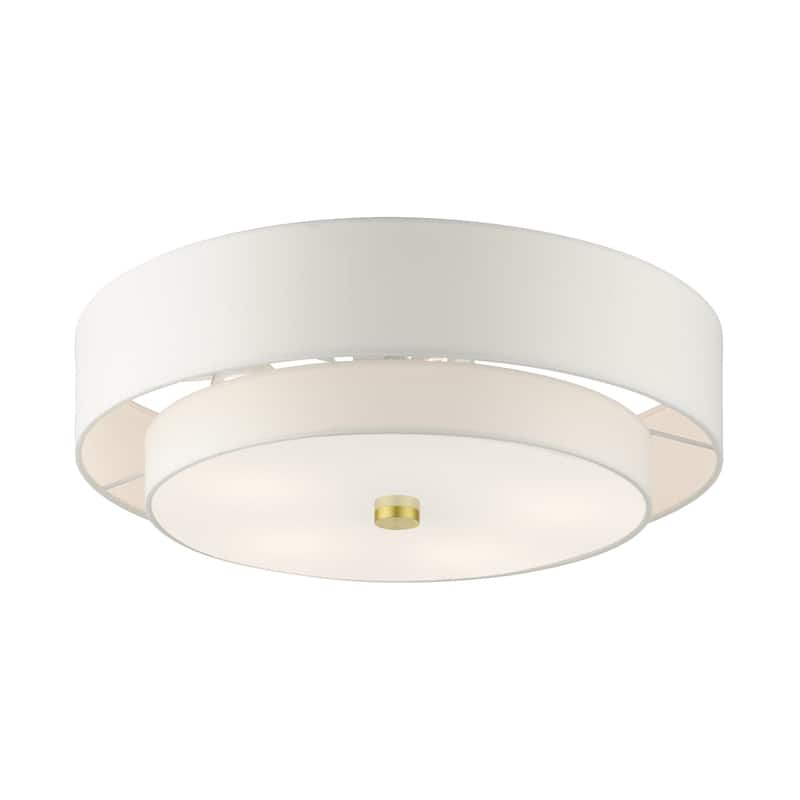 Livex Lighting Meridian 5 Light 22" Wide Semi-Flush Drum Ceiling