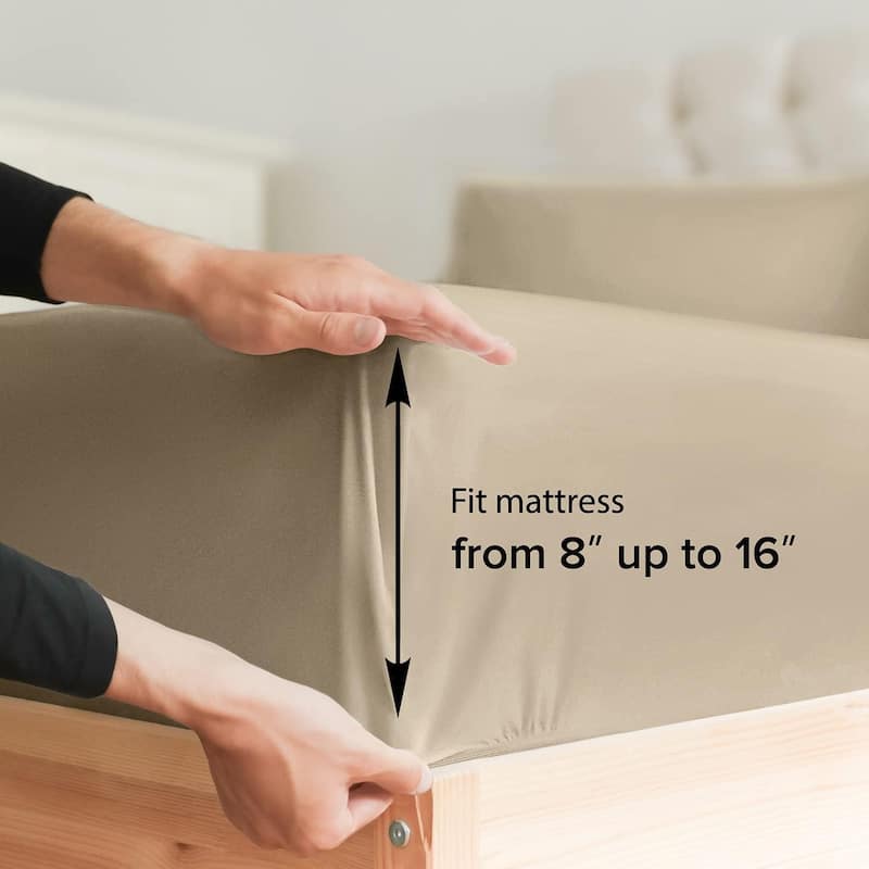 CGK Linens 100% Cotton Deep Pocket 14" - 16" Ultra Soft Fitted Sheet