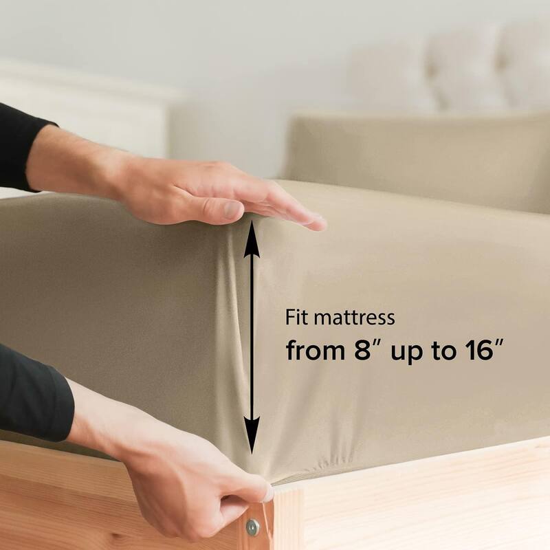 CGK Linens Microfiber 8" - 16" Deep Pocket Soft Fitted Sheet