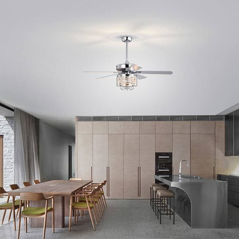Themar 26 Inch Mid-century Modern Style Lighted Ceiling Fan with Remote