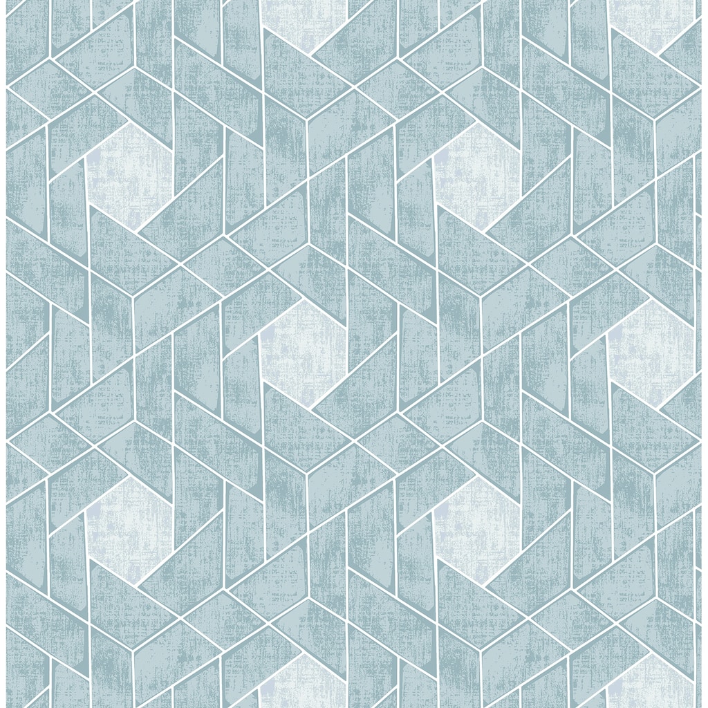 Scott Living Granada Aqua Geometric Wallpaper