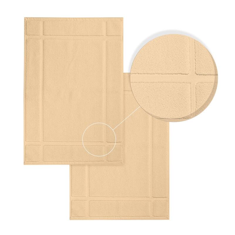 Pure Cotton 1350 GSM Bath Mats Highly Absorbent by Ample Decor- 6 Pack