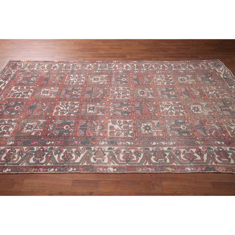 Garden Design Bakhtiari Persian Vintage Ug Hand-Knotted Wool Carpet - 5'2"x 9'6"