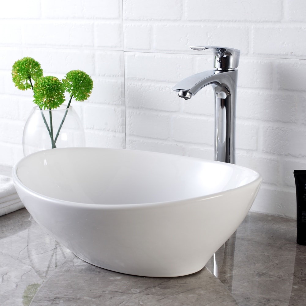 Bathroom vessel sink above counter ceramic wash basin Egg Shape Copper Color
