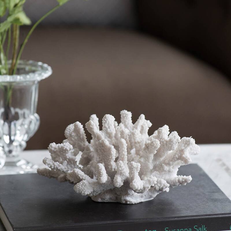 Faux Rising Coral Sculpture - 8.25" - White