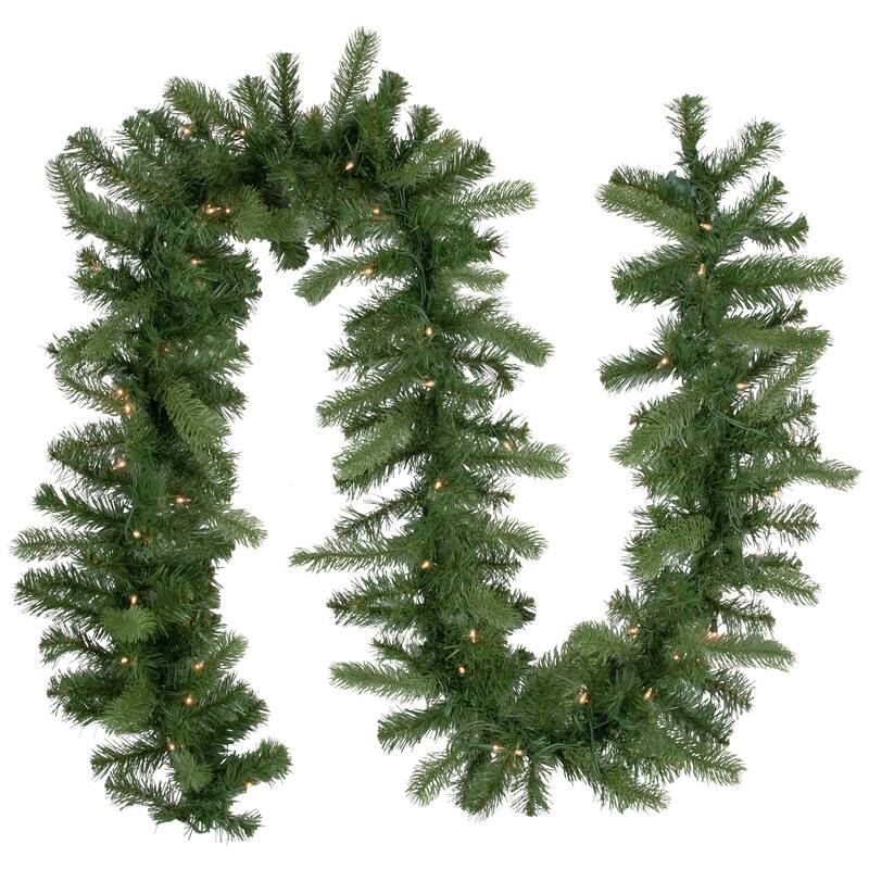Noble Fir Artificial Christmas Garland 9' x 10" Clear Lights