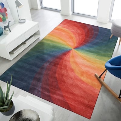 Lollipop Contemporary Abstract Swirl Area Rug - Elegant and Timeless Design