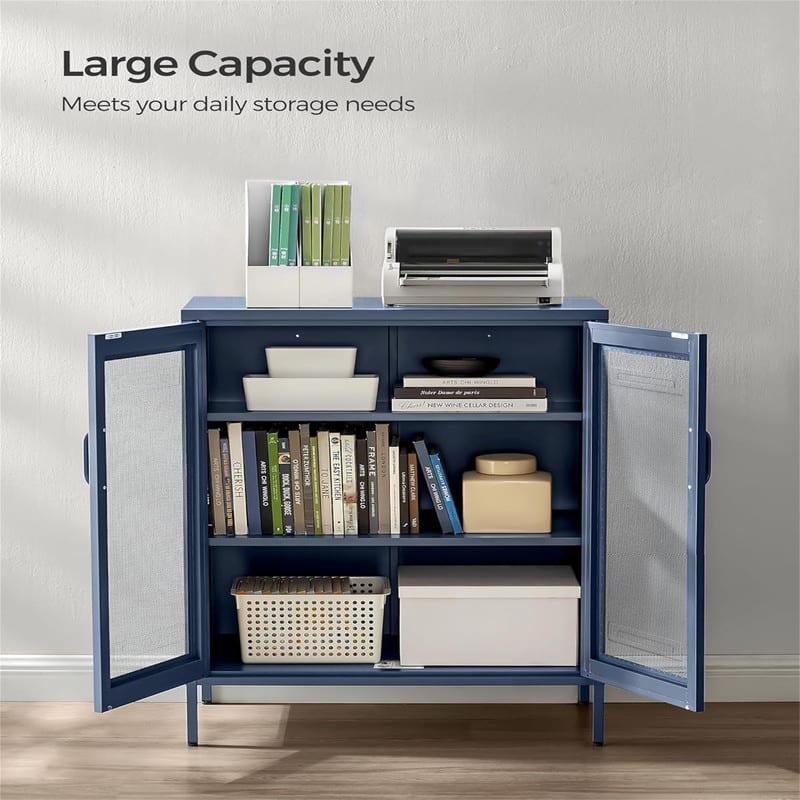 Metal Storage Cabinet with Mesh Doors - 15.7"D x 31.5"W x 41.3"H