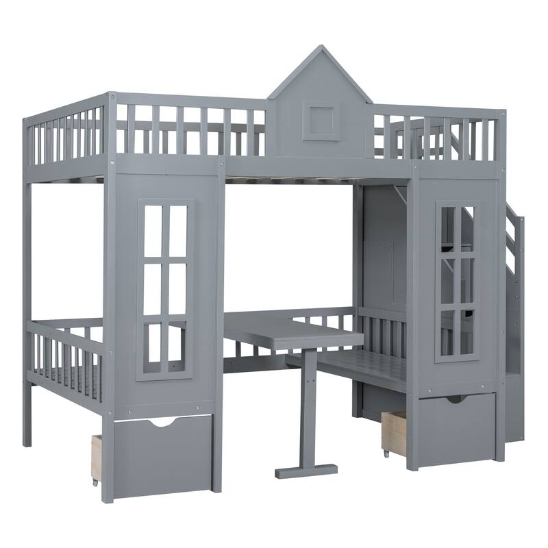 Pine Bunk Bed with Storage