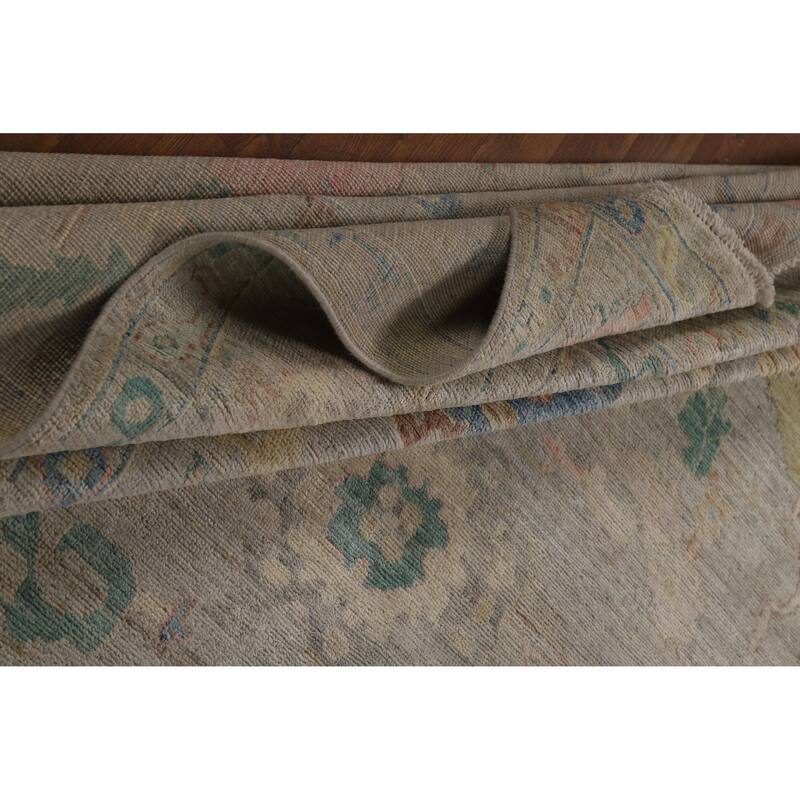 Vegetable Dye Oushak Turkish Area Rug Handmade Living Room Wool Carpet - 7'11"x 10'0"
