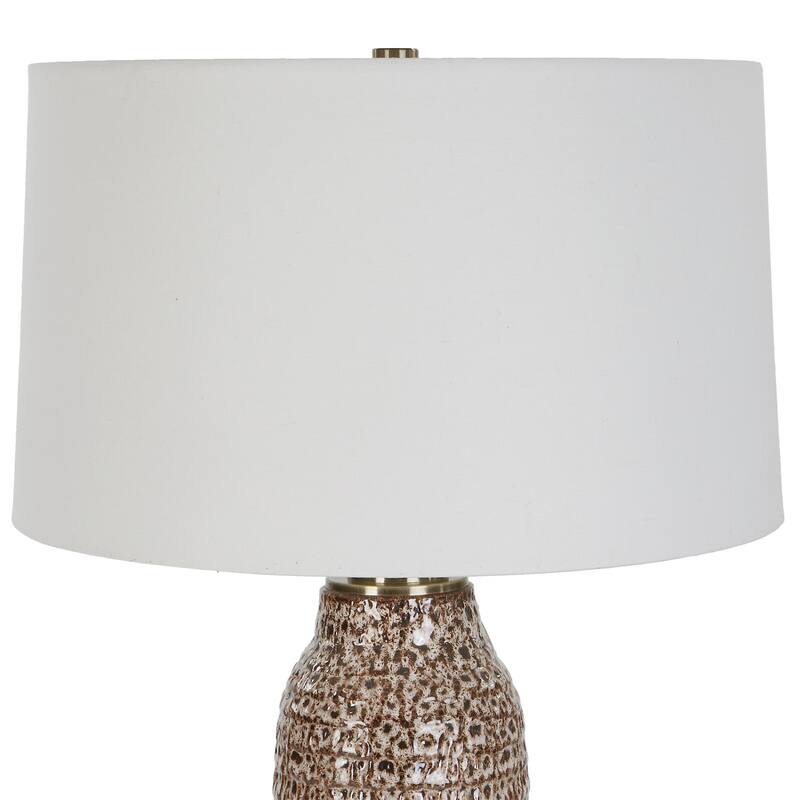 Mottled Ombre Table Lamp with Tapered Shade - 31" - Cream and Brown