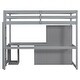 preview thumbnail 15 of 30, Twin Size Loft Bed with Wardrobe, Desk, and Storage Drawers, Modern Space-Saving Design, Solid Pine Wood Frame, Grey