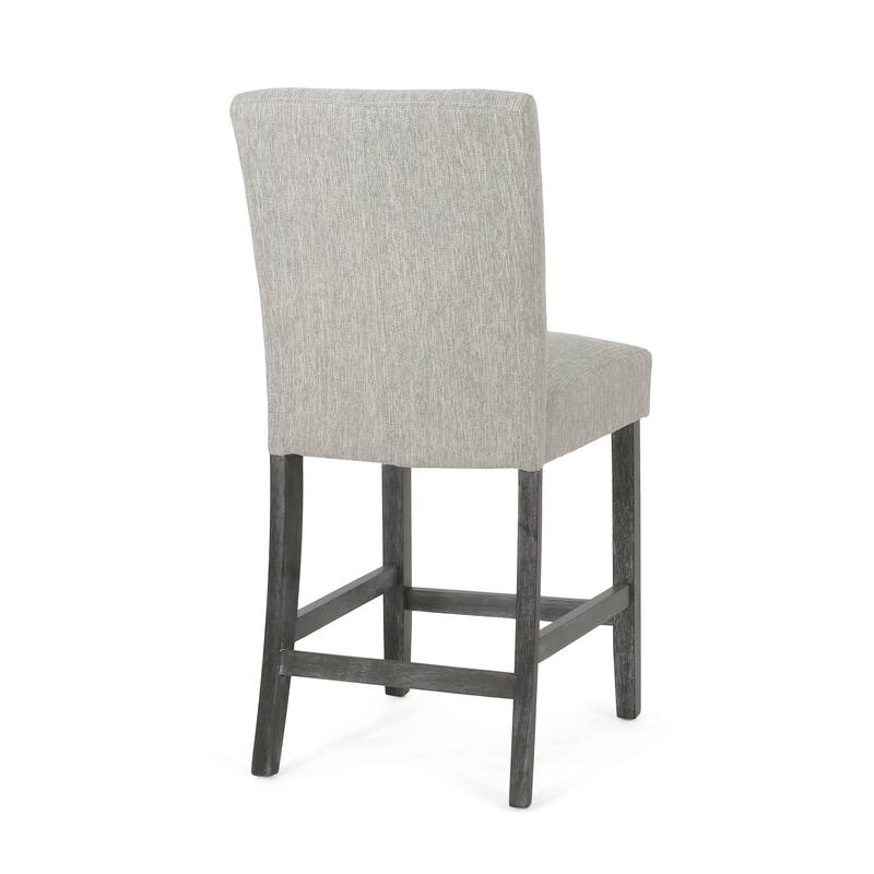 26 Inch Fabric Button Tufted Counter Stools, Set of 2