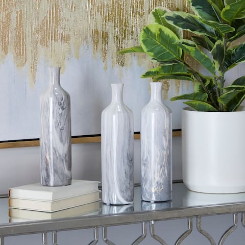 Multi Color Stoneware Contemporary Vase (Set of 3)