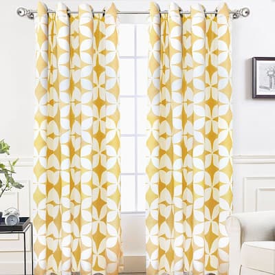 DriftAway Amelia Geo Thermal Insulated Blackout Curtain Panel Pair