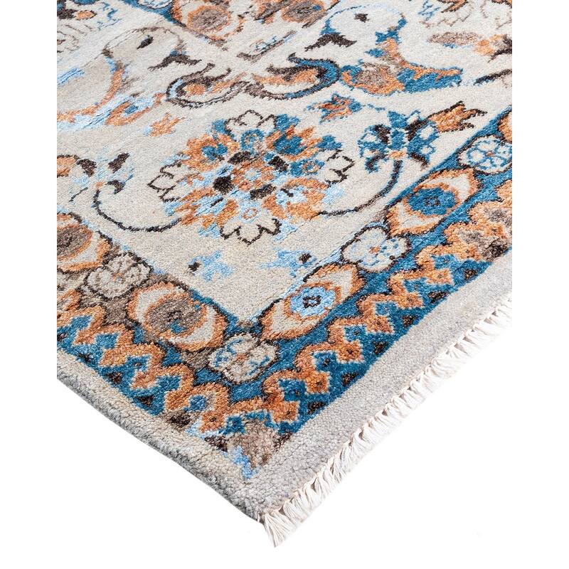 Ikat One-of-a-Kind Hand-Knotted Area Rug, Gray - 9' 0" x 12' 6"