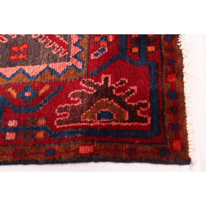 ECARPETGALLERY Hand-knotted Andelz Dark Navy, Red Wool Rug - 3'10 x 10'7