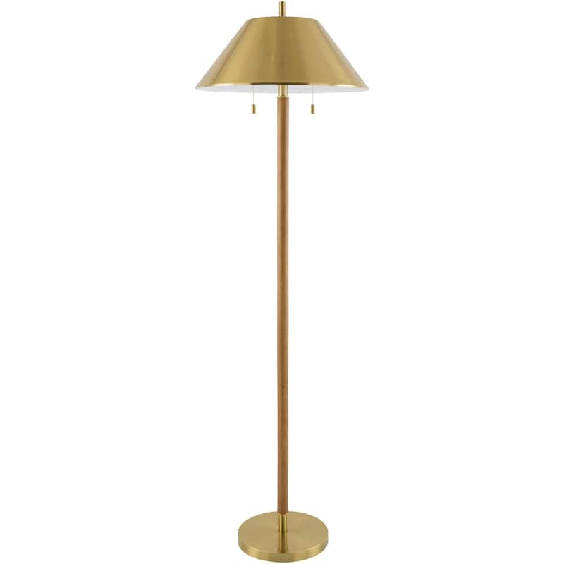 Livabliss Baldor Modern Accent Floor Lamp - 63"H x 19"W x 53"D - Brass
