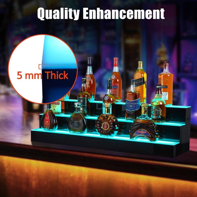 Rectangular LED Lighted Liquor Bottle Display,with Remote & App Control