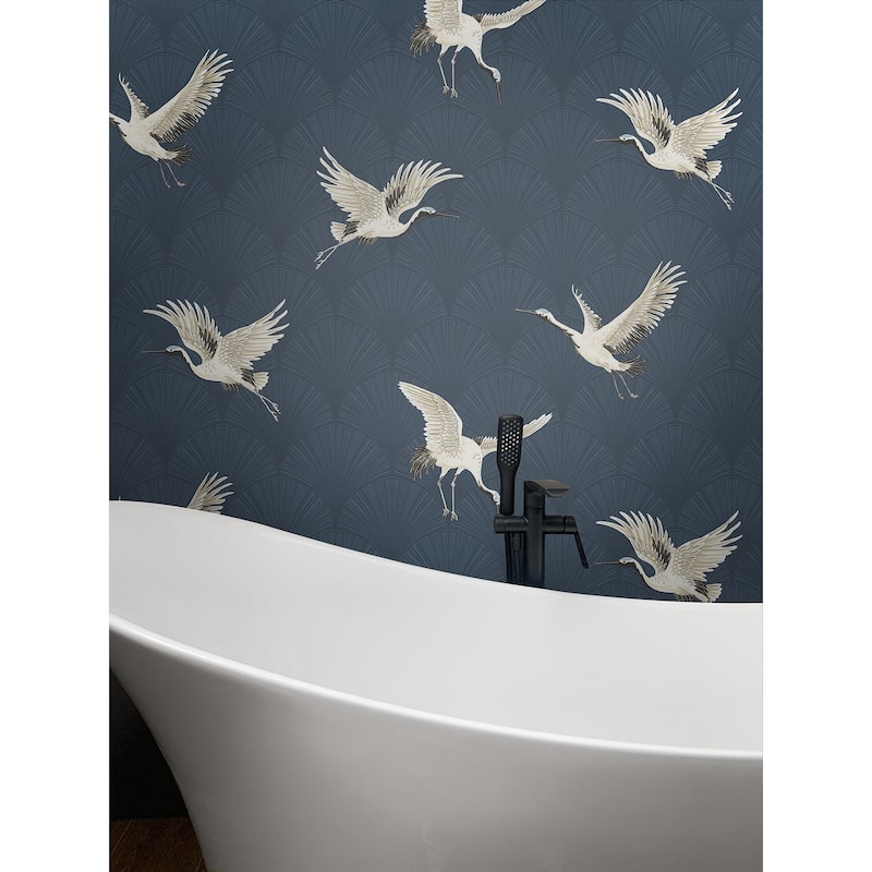 NextWall Cranes Peel and Stick Wallpaper
