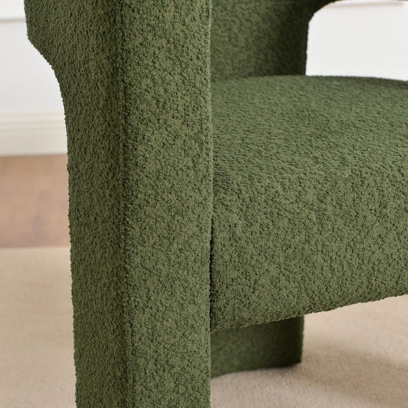 KINWELL 28" Wide Boucle Upholstered Square Armchair