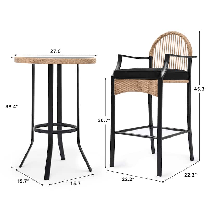 Round 2 - Person Outdoor Dining Set with Cushions