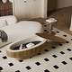 preview thumbnail 21 of 160, Modern Solid Wood Veneered Round/Oval/Rectangular Coffee Tea Table with Storage. Brown-Oval