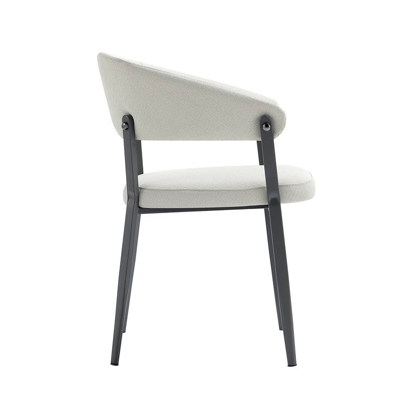 Manhattan Comfort Belle Stone Grey Textured Leatherette Dining Chair