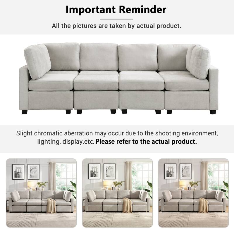 Living Room Chenille U-shaped Sectional Sofa, Pull out Sofa Bed with 2 USB Ports, 3 Back Pillows and Storage Chaise