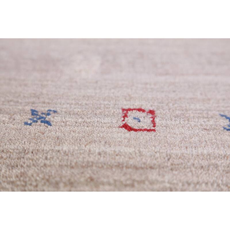 Hand Knotted Oriental 100% Wool Carpet Tribal Animal Pictorial Beige & Ivories Gabbeh Area Rug - 5' 0'' X 3' 0''