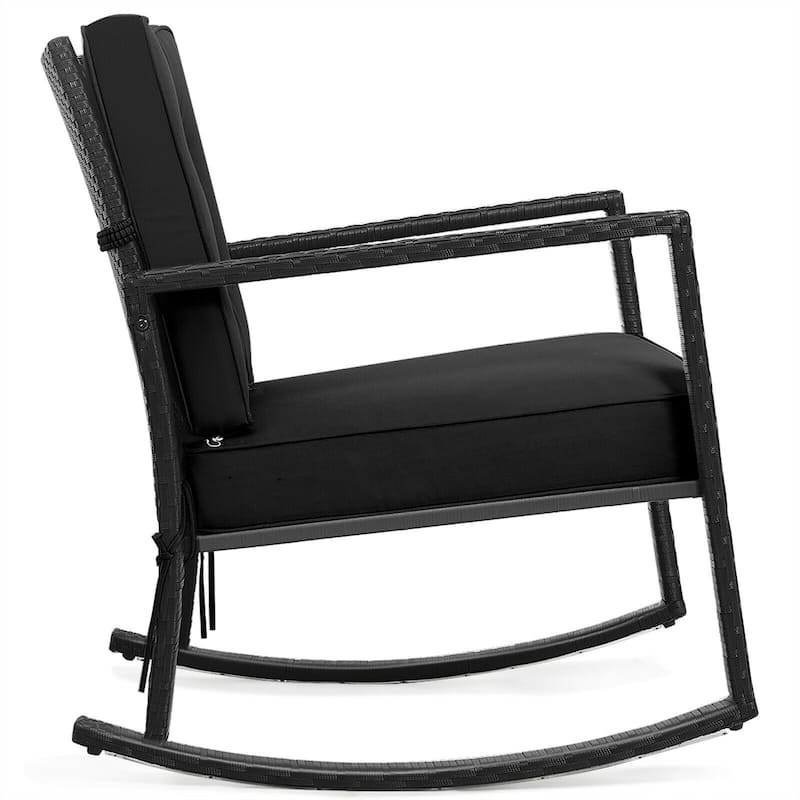 Gymax Outdoor Wicker Rocking Chair Patio Lawn Rattan Single Chair - See Details