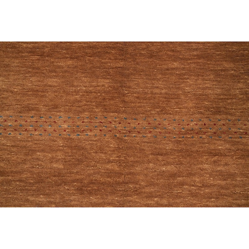 Hand Knotted Oriental 100% Wool Carpet Tribal Animal Pictorial Brown Gabbeh Area Rug - 7' 9'' X 5' 2''
