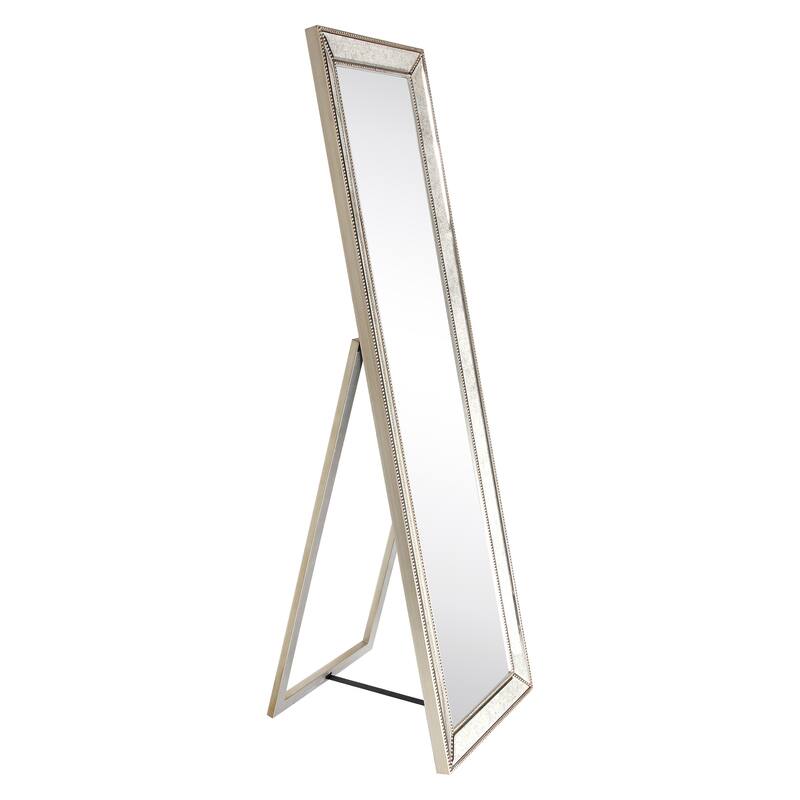 Champagne Bead Beveled Rectangular Wall Mirror - Clear