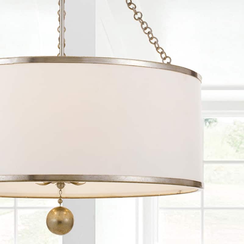 Broche 6 Light Antique Silver Chandelier - 24'' W x 31'' H - 24'' W x 31'' H