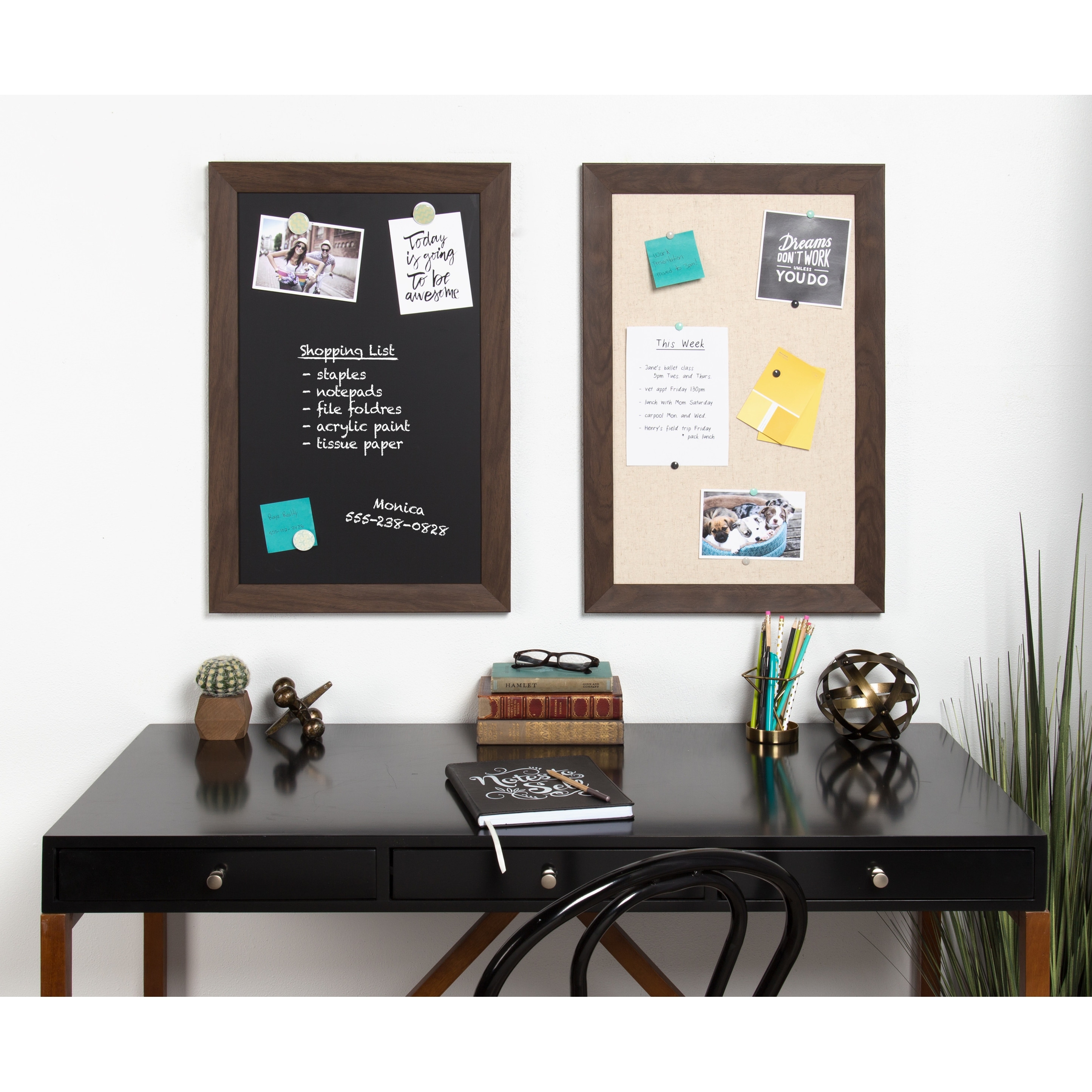 Designovation Beatrice Framed Linen Fabric Pinboard Overstock 12263875