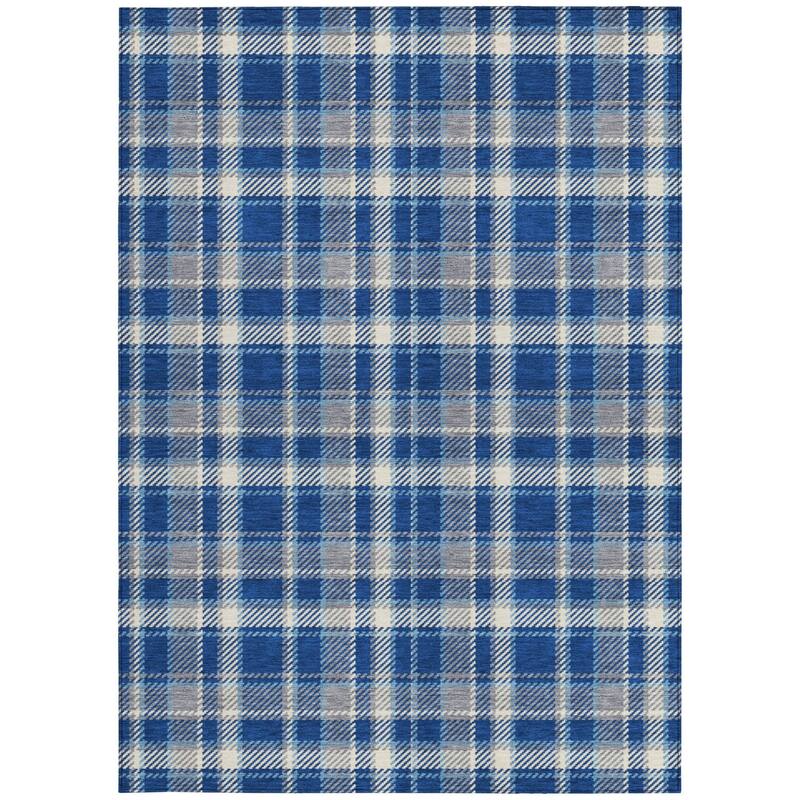 Alvasi Plaid Weather Resistant Blended Style Runner Outdoor Rug