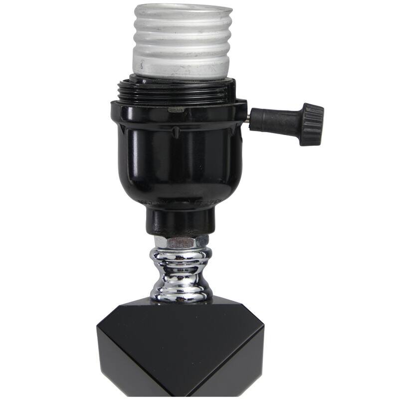 Crystal Geometric Diamond Inspired Room Table Lamp with Black Crystal Base - Clear - Roche River Decor