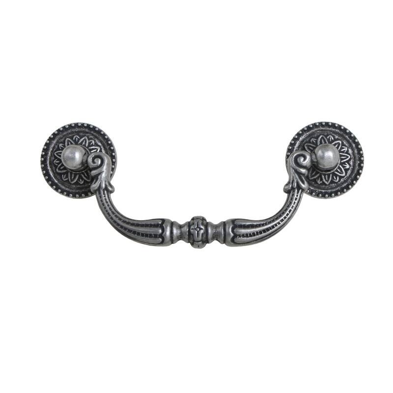 Utopia Alley Tipton Pull Handle - Decorative Cabinet Antique Iron Drop Pull Handles, 3.78" Center to Center