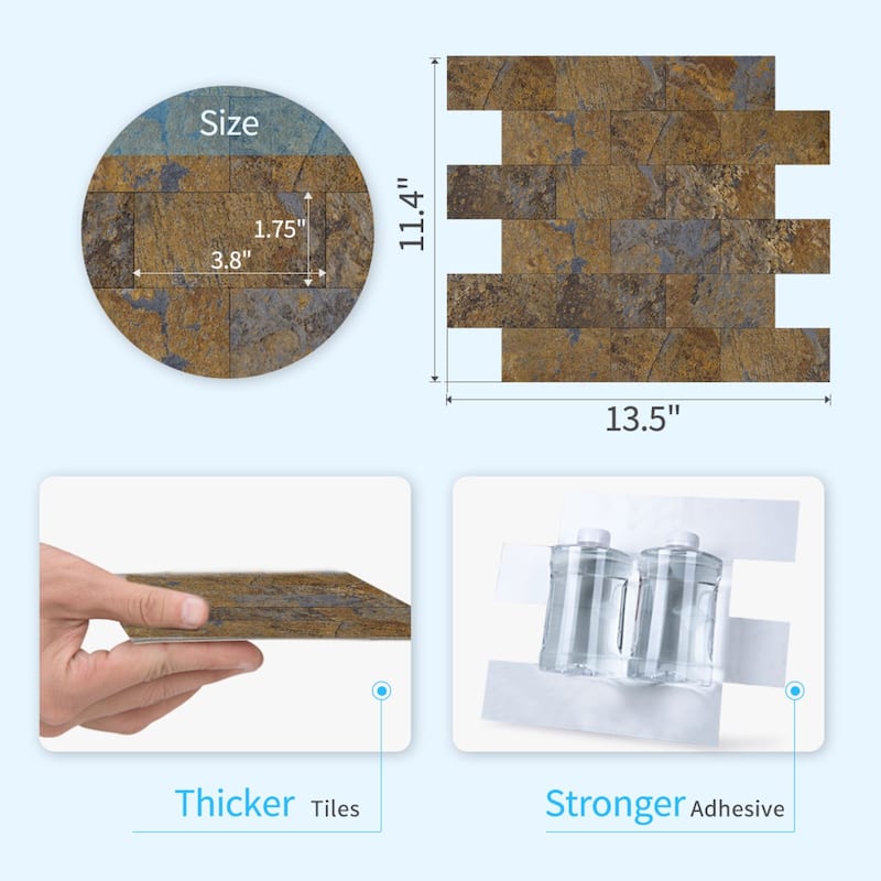 Art3d 11.5"x11.4" Peel and Stick Tile (10-Pack) PVC Composite Laminate Material