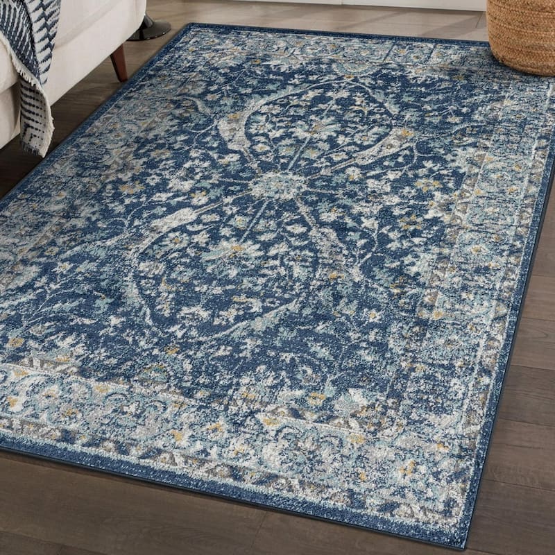 Luxe Weavers Modern Oriental Area Rug, Stain-Resistant Carpet - 6' x 9' - Blue